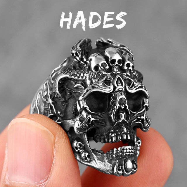Skull Evil Eyes Stainless Steel Mens Rings Punk Jewelry Creativity Gift