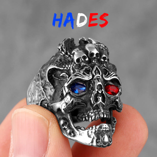 Skull Evil Eyes Stainless Steel Mens Rings Punk Jewelry Creativity Gift