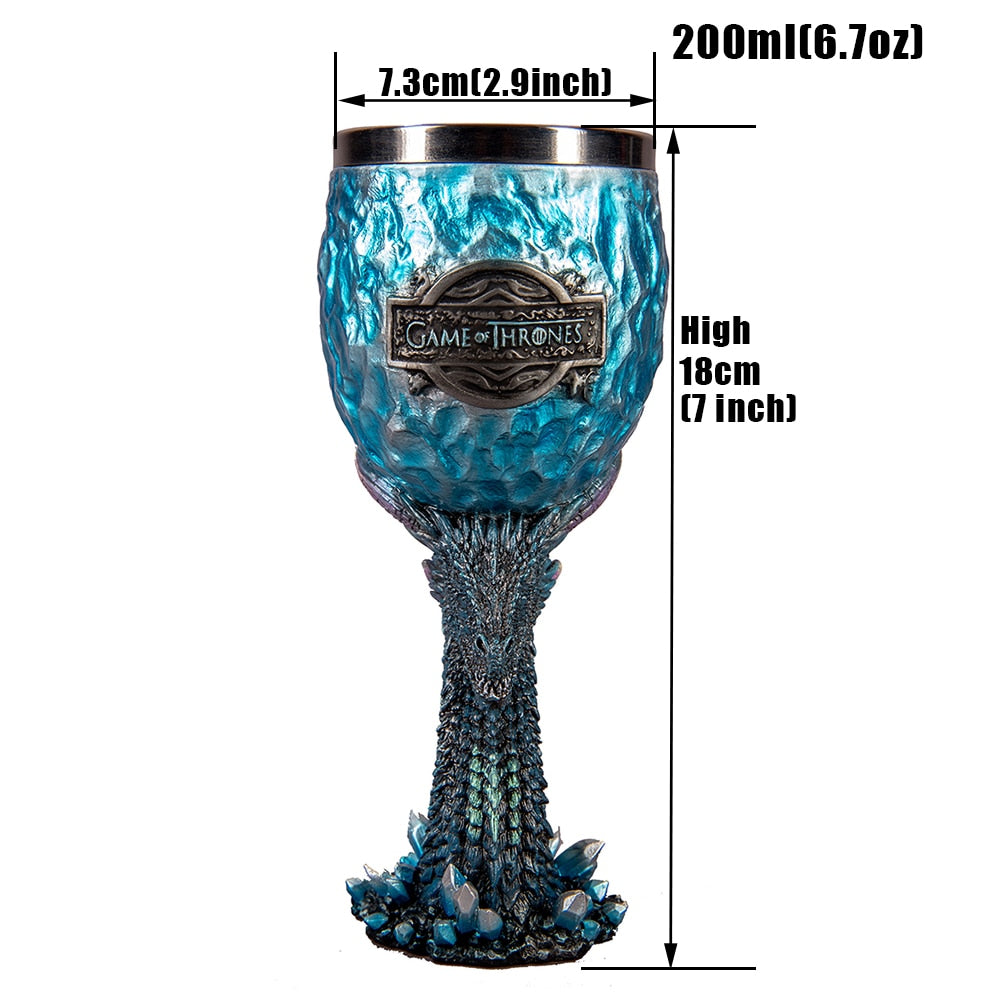 Goblet 200ml High Quality Resin Stainless Steel Wine Glass Champagne Goblet Halloween Christmas Gift Fantasy Retro Drinkware
