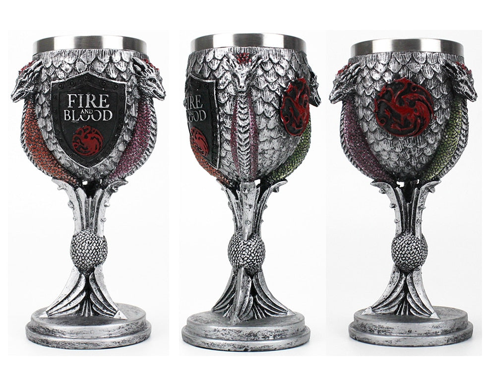 Goblet 200ml High Quality Resin Stainless Steel Wine Glass Champagne Goblet Halloween Christmas Gift Fantasy Retro Drinkware