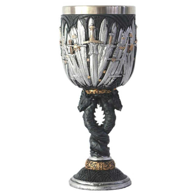 Goblet 200ml High Quality Resin Stainless Steel Wine Glass Champagne Goblet Halloween Christmas Gift Fantasy Retro Drinkware