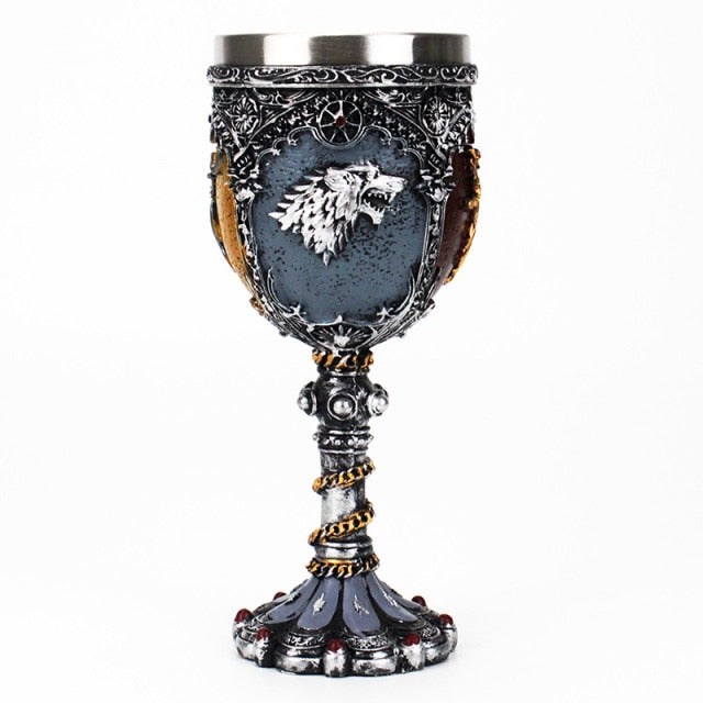 Goblet 200ml High Quality Resin Stainless Steel Wine Glass Champagne Goblet Halloween Christmas Gift Fantasy Retro Drinkware