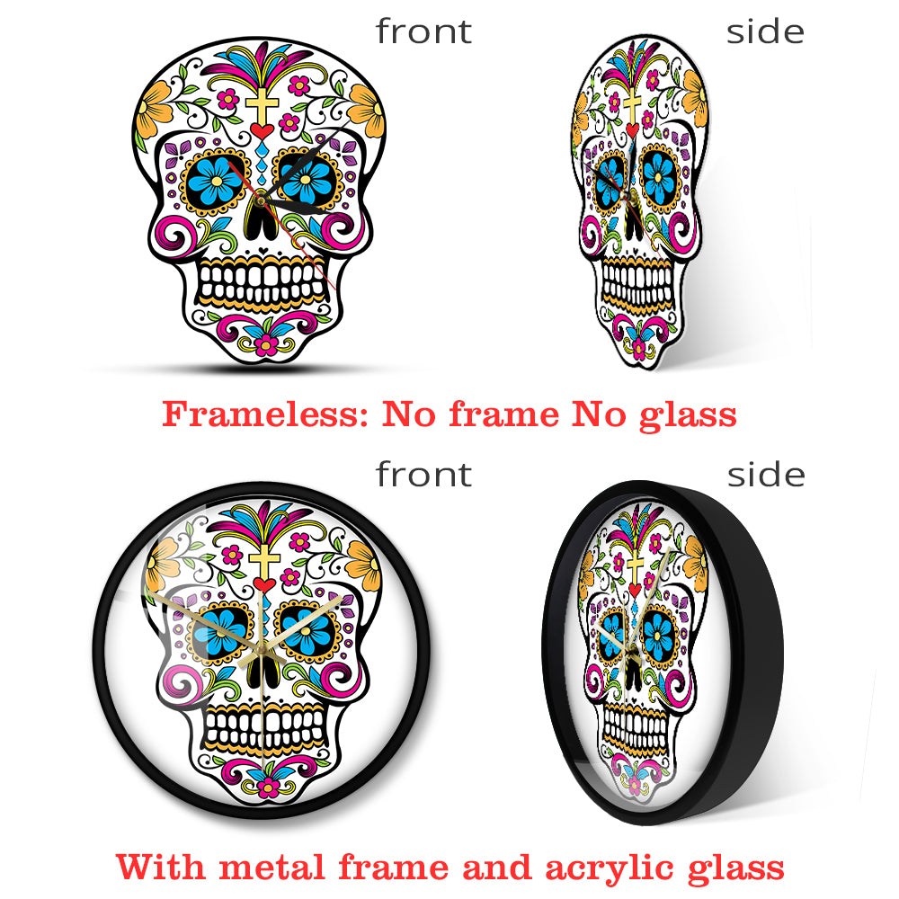 Mexican Dia De Los Muertos Day of the Dead Wall Clock