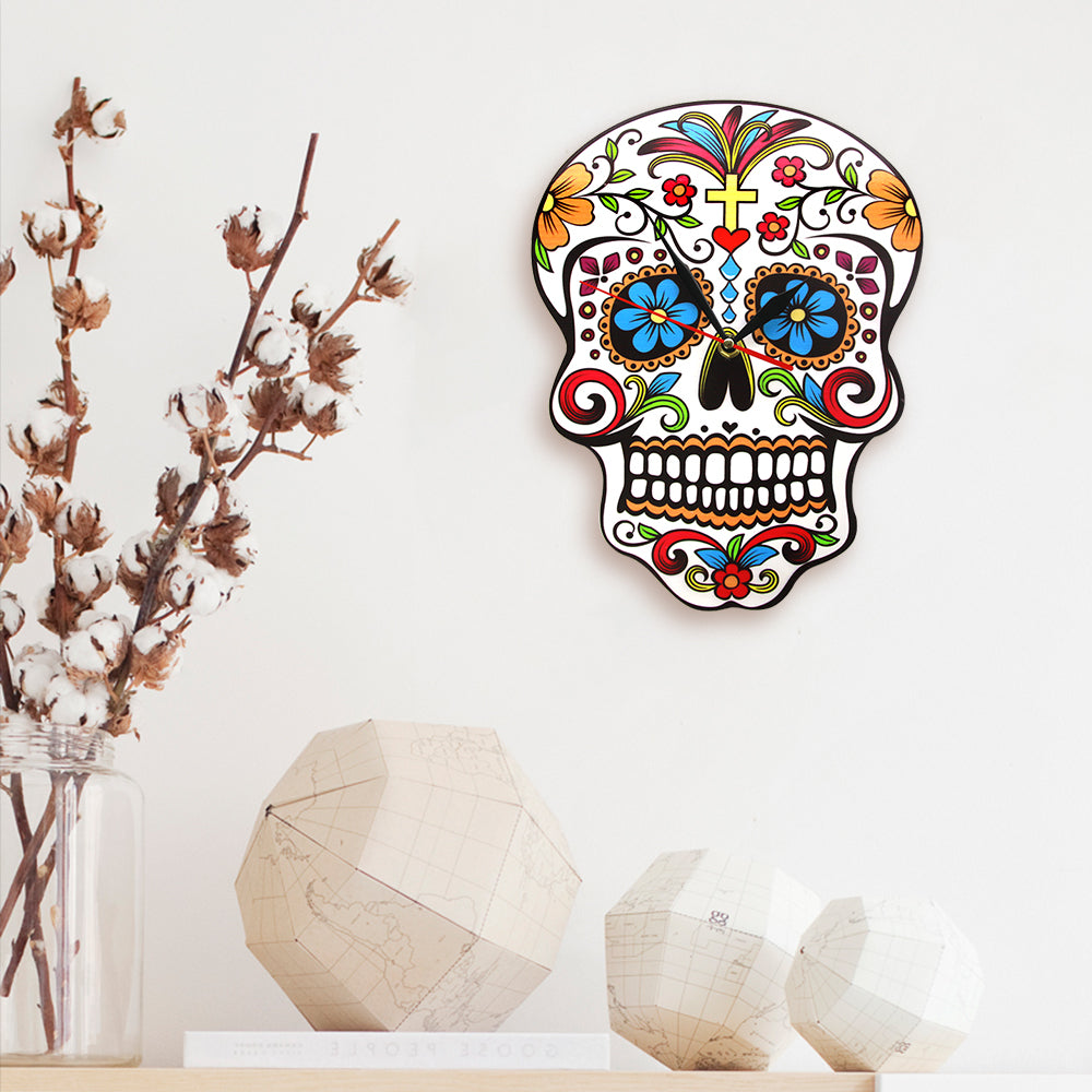 Mexican Dia De Los Muertos Day of the Dead Wall Clock