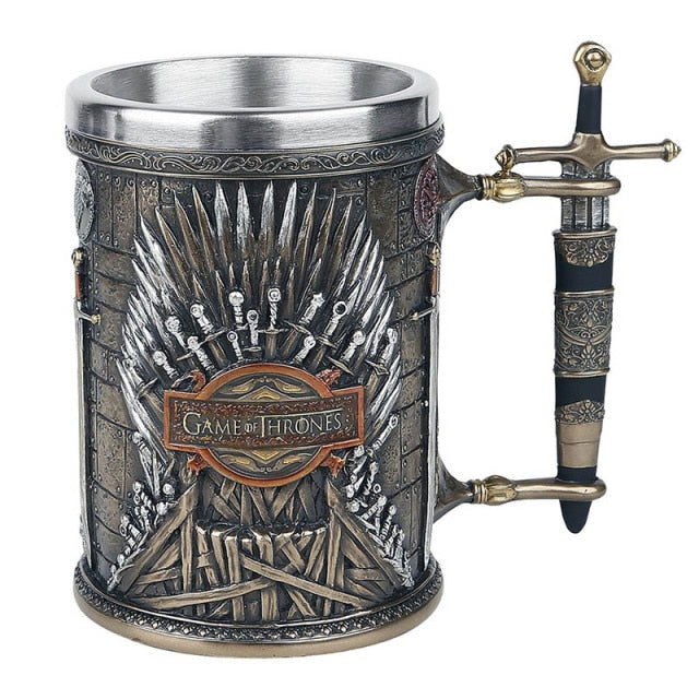 GOT Mugs Stainless Steel and Resin Beer Mug 400ml 600ml Tankard Water Cup Coffee Cup Christmas Halloween Birthday Gift Drinkware