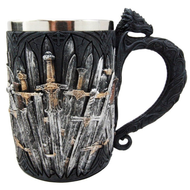 GOT Mugs Stainless Steel and Resin Beer Mug 400ml 600ml Tankard Water Cup Coffee Cup Christmas Halloween Birthday Gift Drinkware