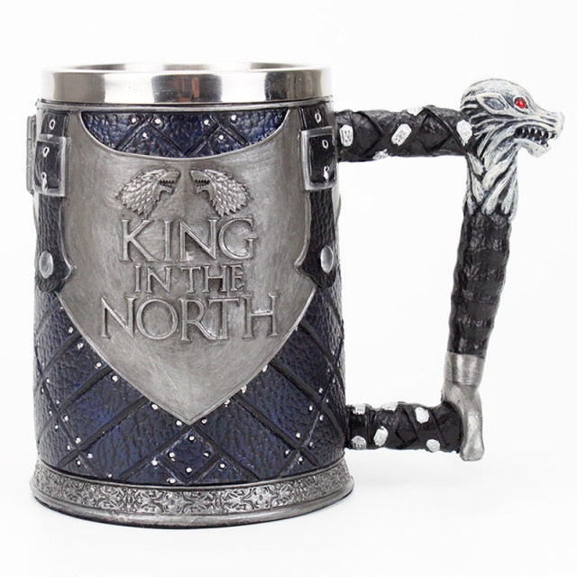 GOT Mugs Stainless Steel and Resin Beer Mug 400ml 600ml Tankard Water Cup Coffee Cup Christmas Halloween Birthday Gift Drinkware