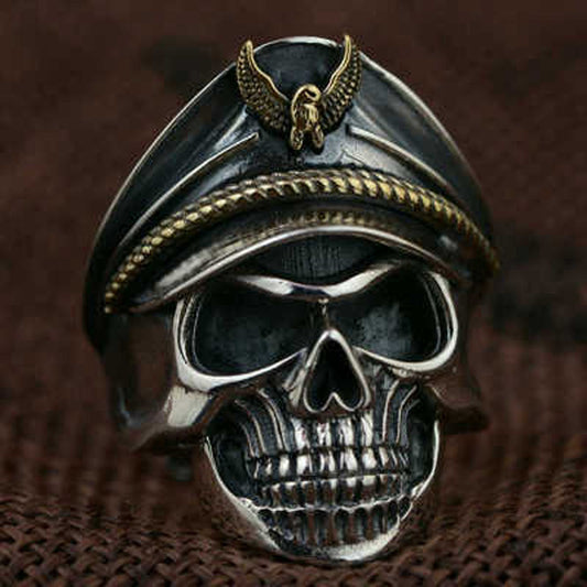 Gothic Punk Ring For Men Retro Skeleton Devil Male Ring Stainless Steel Skull Adjustable Adjustable Exaggeration