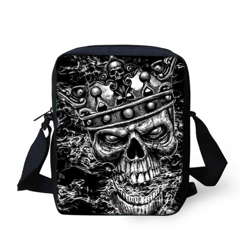 Small Skull Messenger Bags for Men,Male Cool Skull Crossbody Bags