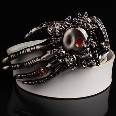 Cool fashion male leather belt metal buckle Skull devil palm design
