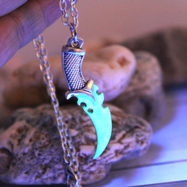 Luminous Necklace Stallone stiletto Necklace Punk Necklace GLOW in the DARK
