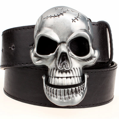 Big skull belt metal buckle skull belts Skeleton men punk rock belt performance hip hop girdle