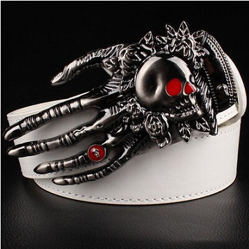 Men Punk Belt metal rock Belt Skull devil Ghost claw Belt buckle
