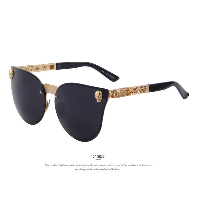 Fashion Women Gothic Eyewear Skull Frame Metal Temple Oculos