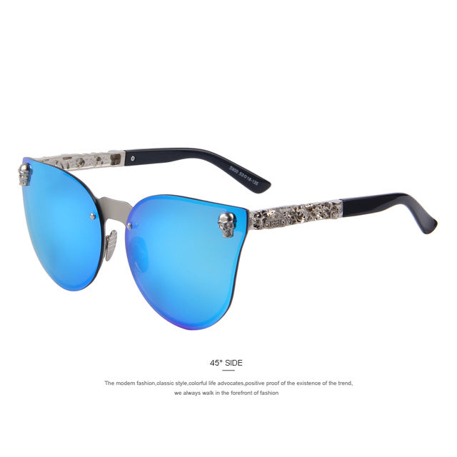 Fashion Women Gothic Eyewear Skull Frame Metal Temple Oculos