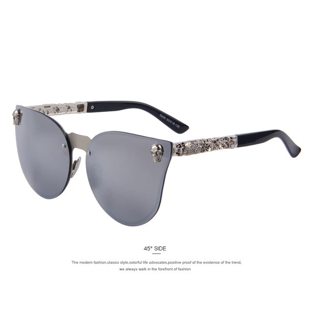 Fashion Women Gothic Eyewear Skull Frame Metal Temple Oculos