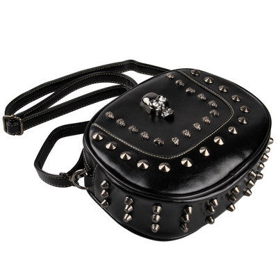 Women Small Messenger Bags Skull Women Handbags Vintage Rivet Crossbody Bags Tassel Purse
