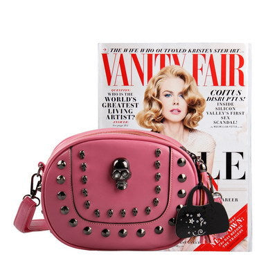 Women Small Messenger Bags Skull Women Handbags Vintage Rivet Crossbody Bags Tassel Purse