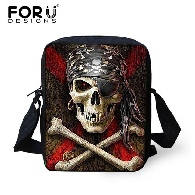 Small Skull Messenger Bags for Men,Male Cool Skull Crossbody Bags