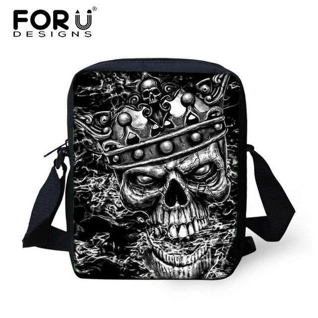 Small Skull Messenger Bags for Men,Male Cool Skull Crossbody Bags