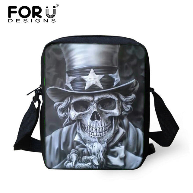 Small Skull Messenger Bags for Men,Male Cool Skull Crossbody Bags