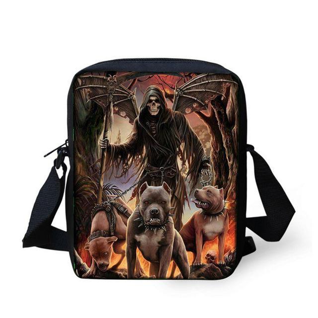 Small Skull Messenger Bags for Men,Male Cool Skull Crossbody Bags