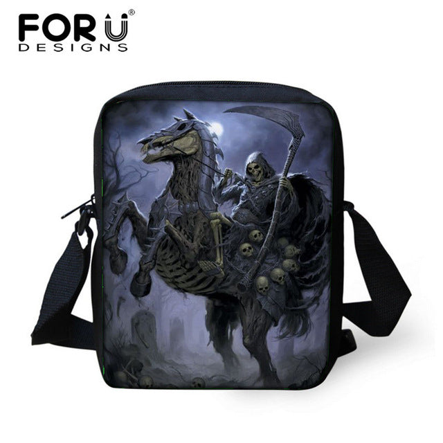 Small Skull Messenger Bags for Men,Male Cool Skull Crossbody Bags