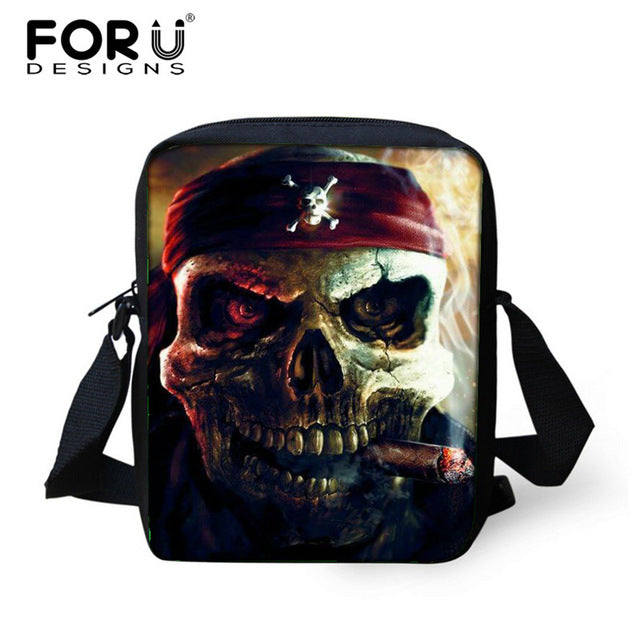 Small Skull Messenger Bags for Men,Male Cool Skull Crossbody Bags