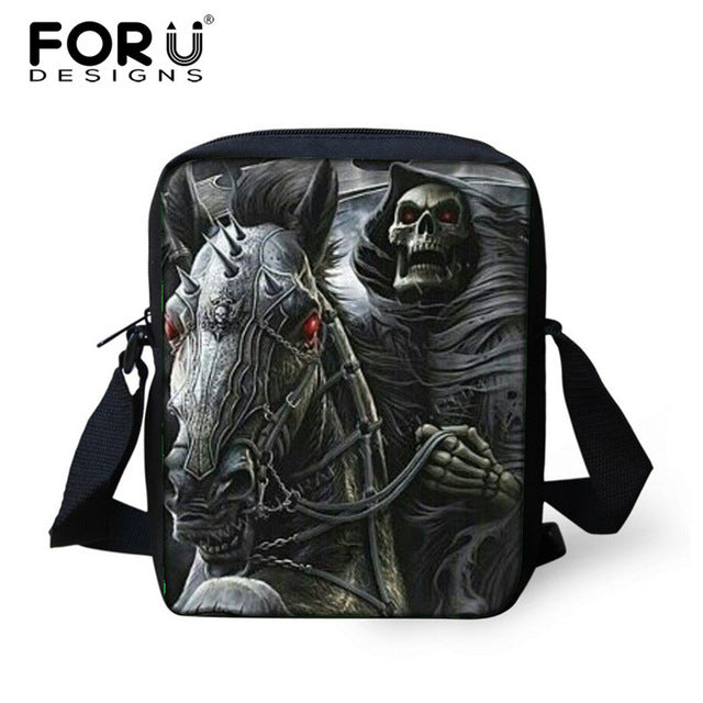 Small Skull Messenger Bags for Men,Male Cool Skull Crossbody Bags