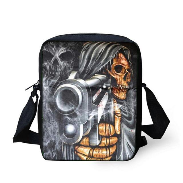 Small Skull Messenger Bags for Men,Male Cool Skull Crossbody Bags