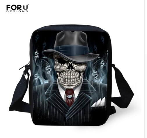 Small Skull Messenger Bags for Men,Male Cool Skull Crossbody Bags