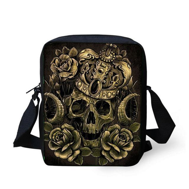 Small Skull Messenger Bags for Men,Male Cool Skull Crossbody Bags