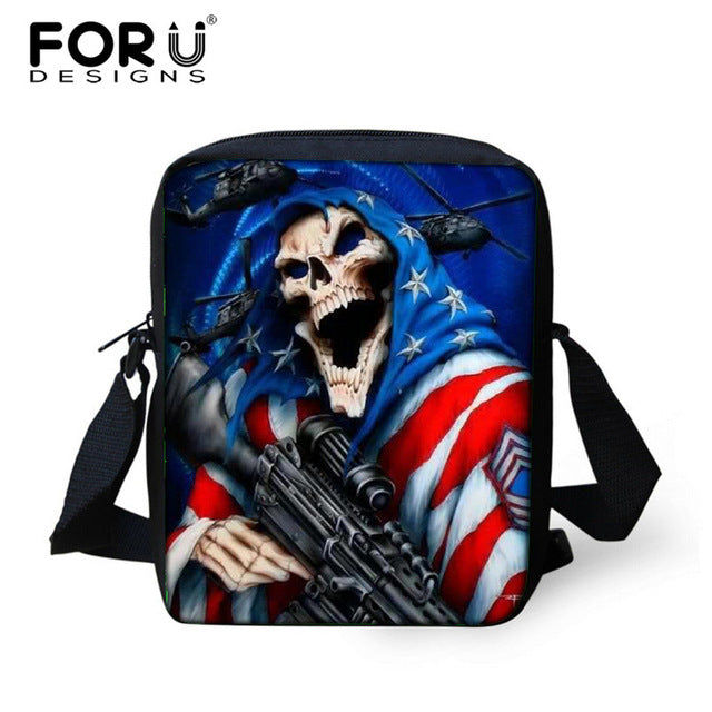 Small Skull Messenger Bags for Men,Male Cool Skull Crossbody Bags
