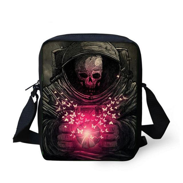 Small Skull Messenger Bags for Men,Male Cool Skull Crossbody Bags