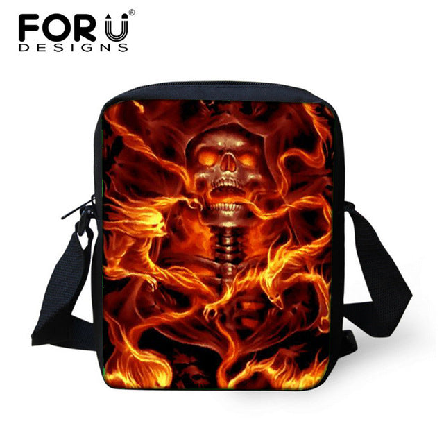 Small Skull Messenger Bags for Men,Male Cool Skull Crossbody Bags