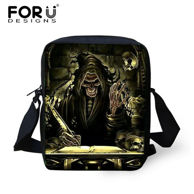 Small Skull Messenger Bags for Men,Male Cool Skull Crossbody Bags