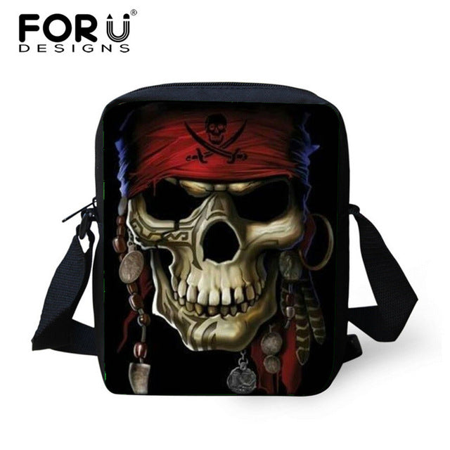 Small Skull Messenger Bags for Men,Male Cool Skull Crossbody Bags