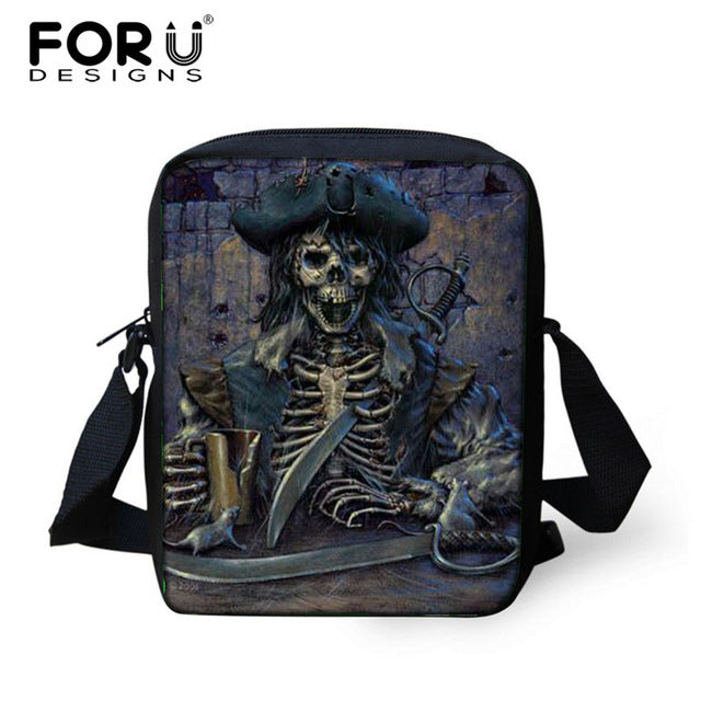 Small Skull Messenger Bags for Men,Male Cool Skull Crossbody Bags
