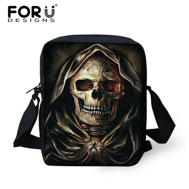Small Skull Messenger Bags for Men,Male Cool Skull Crossbody Bags