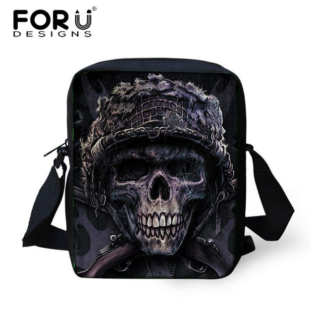 Small Skull Messenger Bags for Men,Male Cool Skull Crossbody Bags