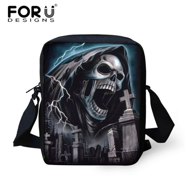 Small Skull Messenger Bags for Men,Male Cool Skull Crossbody Bags