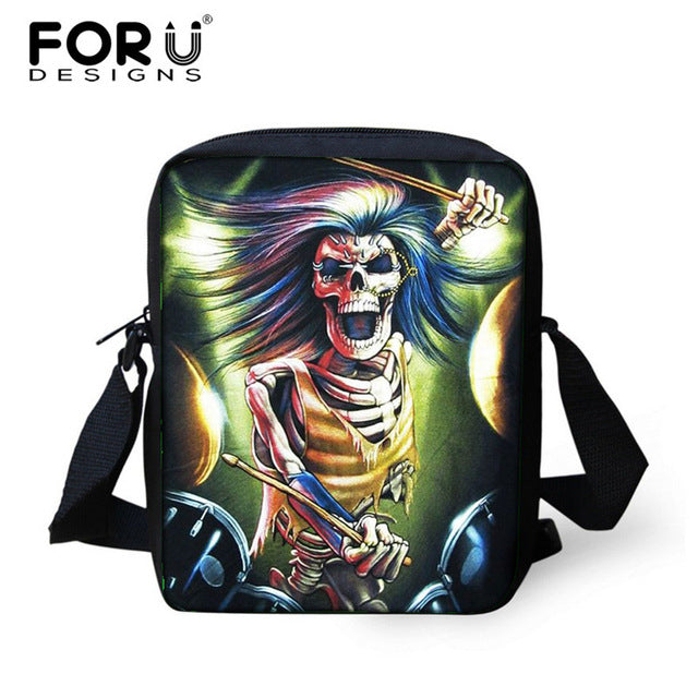 Small Skull Messenger Bags for Men,Male Cool Skull Crossbody Bags