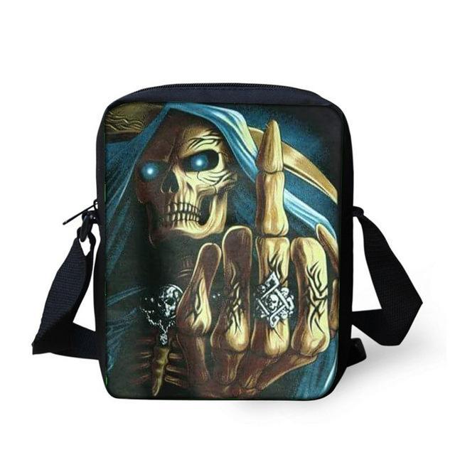 Small Skull Messenger Bags for Men,Male Cool Skull Crossbody Bags