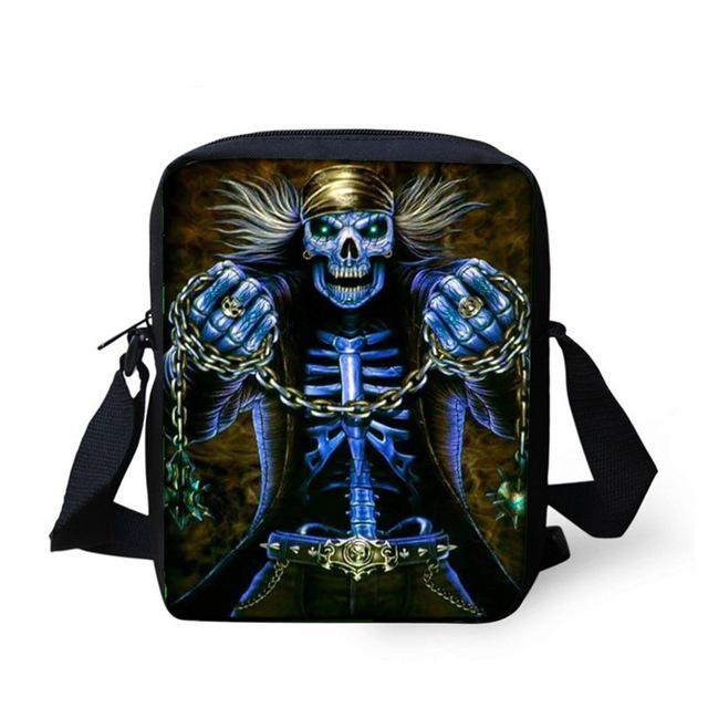 Small Skull Messenger Bags for Men,Male Cool Skull Crossbody Bags