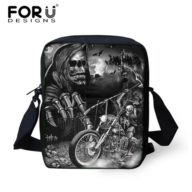Small Skull Messenger Bags for Men,Male Cool Skull Crossbody Bags