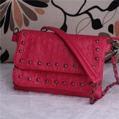 Fashion Black Rock Skull Bag Women Messenger Bags Designer Handbag Clutch Purse