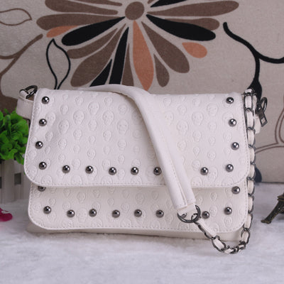 Fashion Black Rock Skull Bag Women Messenger Bags Designer Handbag Clutch Purse