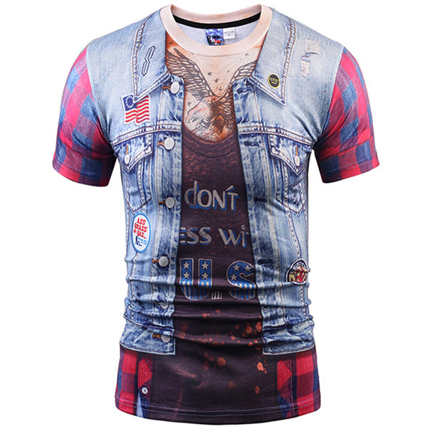 3D T Shirt Skull Short Sleeve Hip Hop Fashion Tee Shirt Homme Slim Fit Halloween Cosplay T-shirt