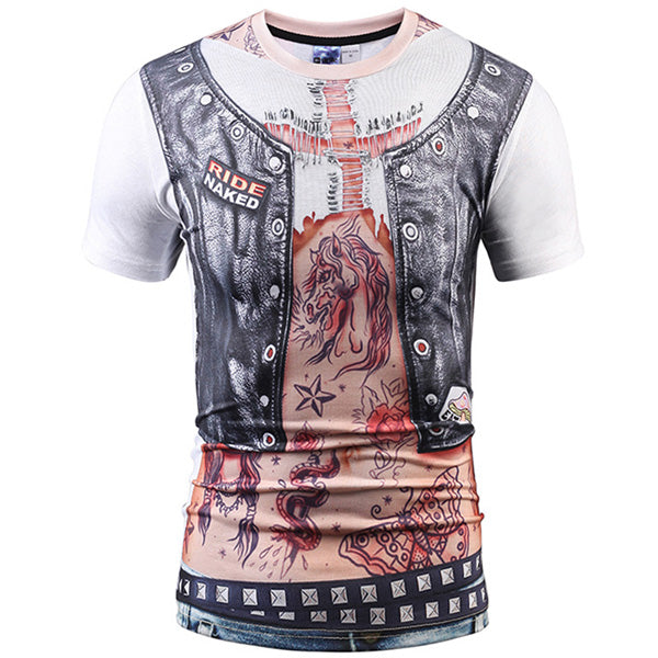 3D T Shirt Skull Short Sleeve Hip Hop Fashion Tee Shirt Homme Slim Fit Halloween Cosplay T-shirt