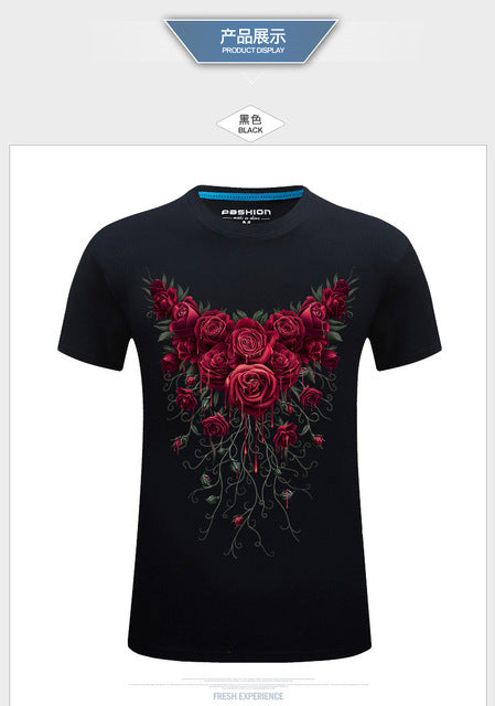Horror Skull print O-neck t-shirt Casual Tee shirt plus size S-6xl high quality Tops cool Tees